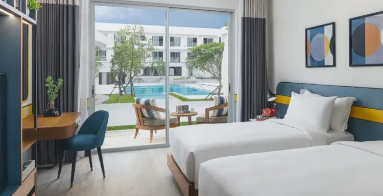 Funky Poolside Room