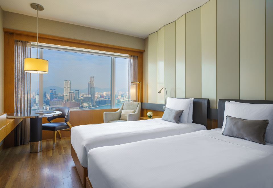 維多利亞港景觀雙床客房