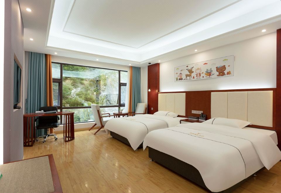 豪華觀景雙床房（浴缸+地暖+浴袍+輕柔暖和鵝絨被+落地窗）