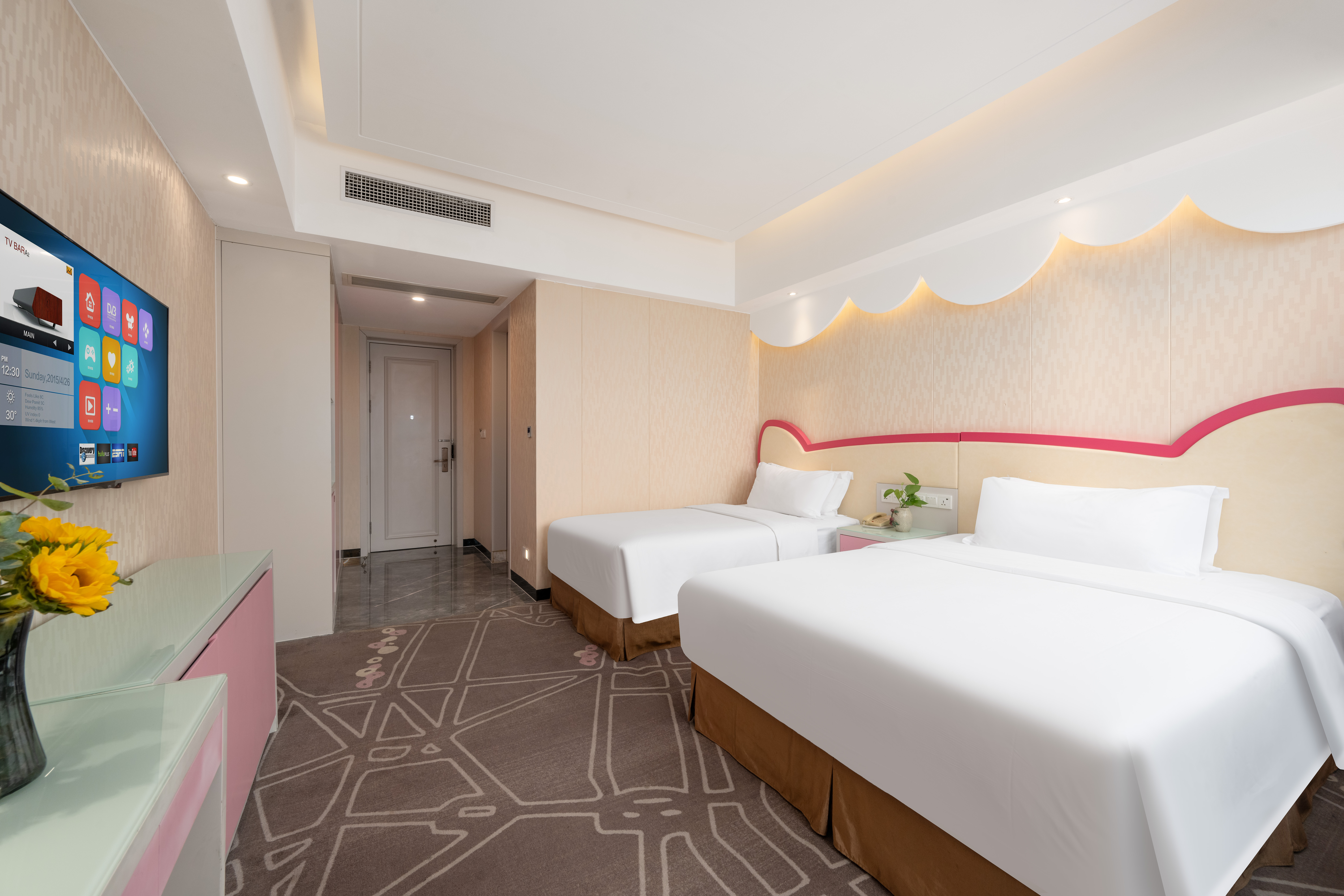 粉色主题双床房（阳光城景+粉梦空间+温馨满屋）