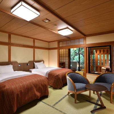 露天風呂付客室「離れ観月亭」宙のおと-ツインベッド-禁煙 ゆのごう美春閣 クーポン