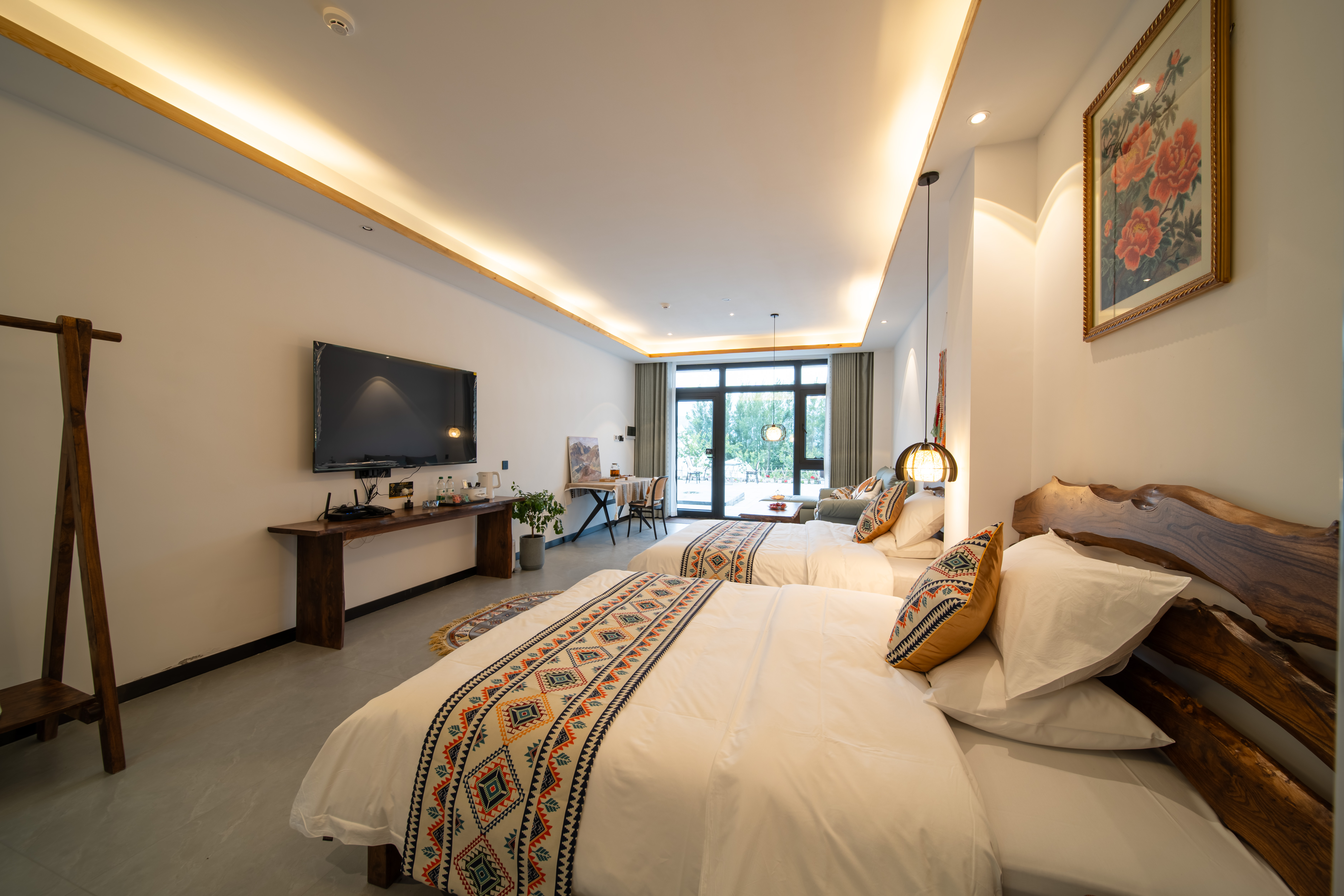 花澗·180°園林景觀雙床房【真皮沙發丨獨立洗衣機】