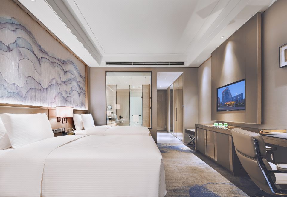 豪華雙床房-大浴缸-金可兒床墊-熱帶雨林花灑