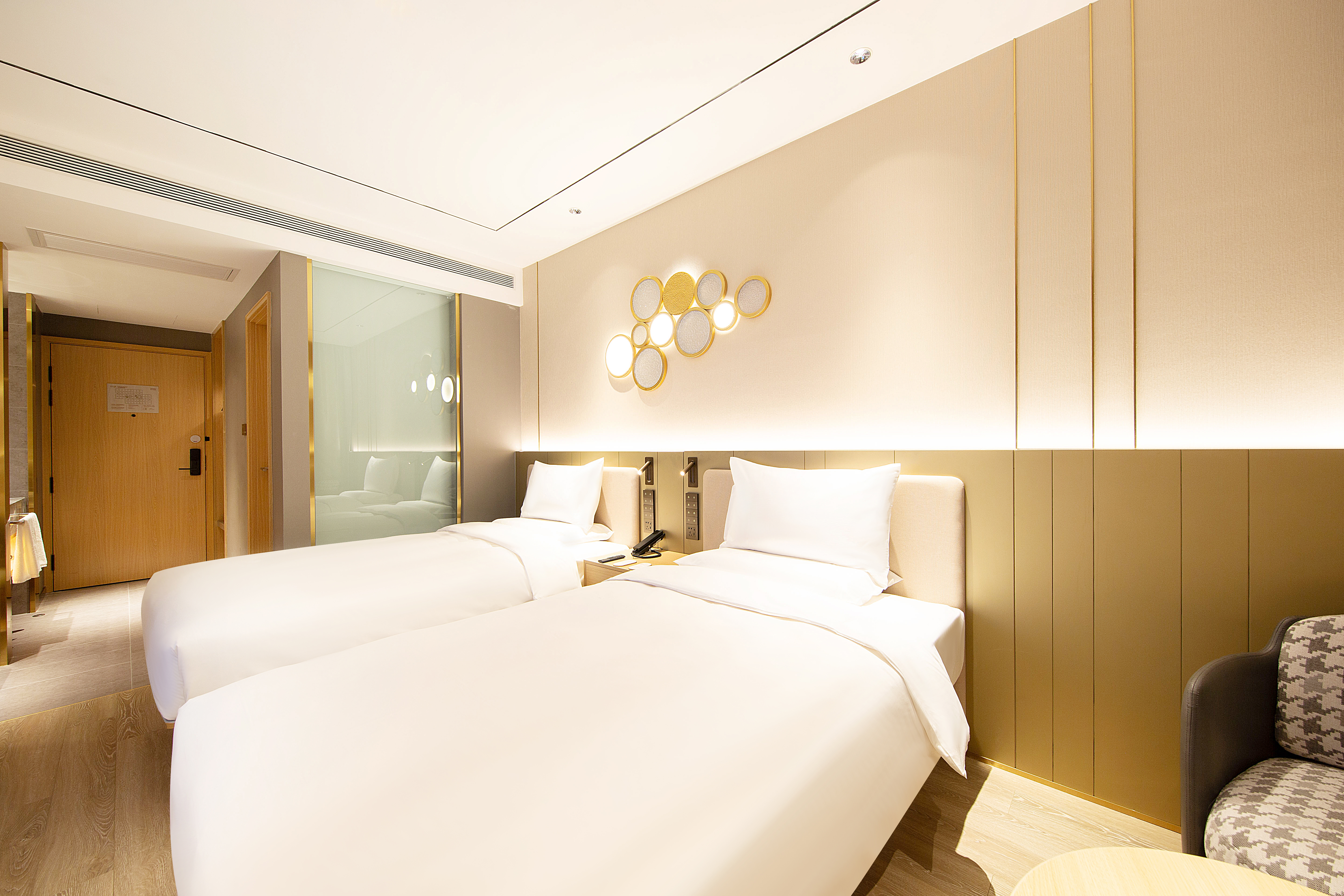 月若流金双床房（65寸投屏|冰箱|桔子精油洗护）