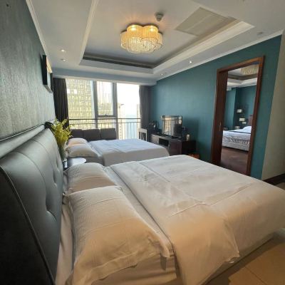 奧帆海景六人家庭套房（三床）（冰箱+洗衣機） 汐悅飯店公寓（青島五四廣場店）優惠