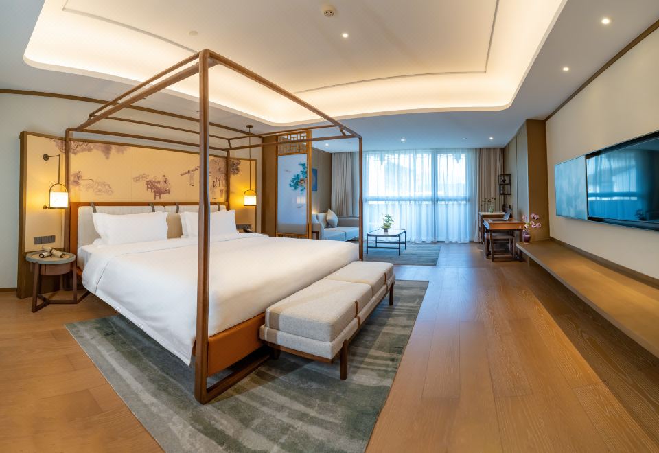 茶溪阳台大床-一入山水间，顿觉天地宽