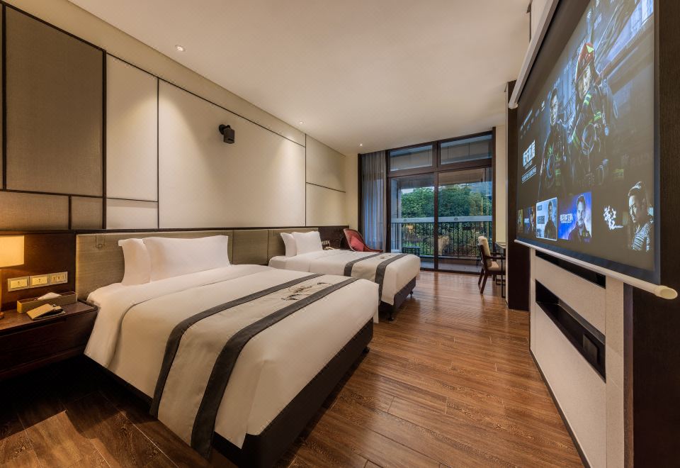 巨幕影音双床房（海量片源+手机投屏+负氧离子）