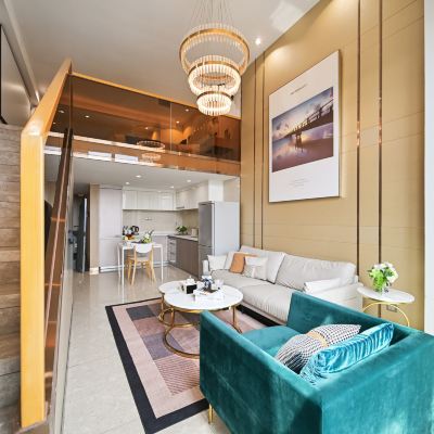 榻榻米江景複式雙床房（巨幕影音+冰箱+烘乾洗衣機） 麗途國際公寓（廣州珠江新城店）優惠