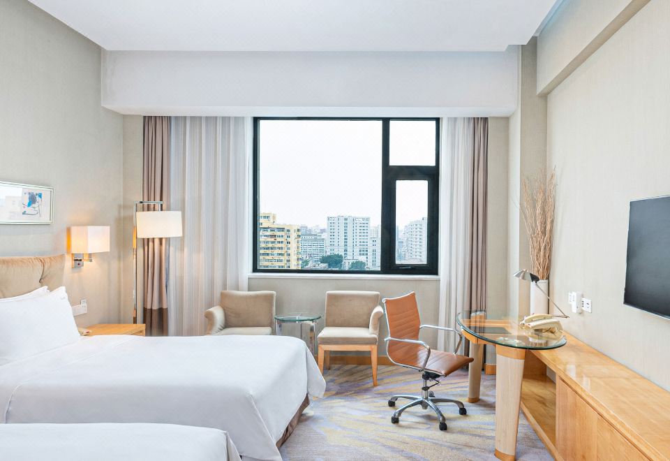 高级双床房 城市景观
