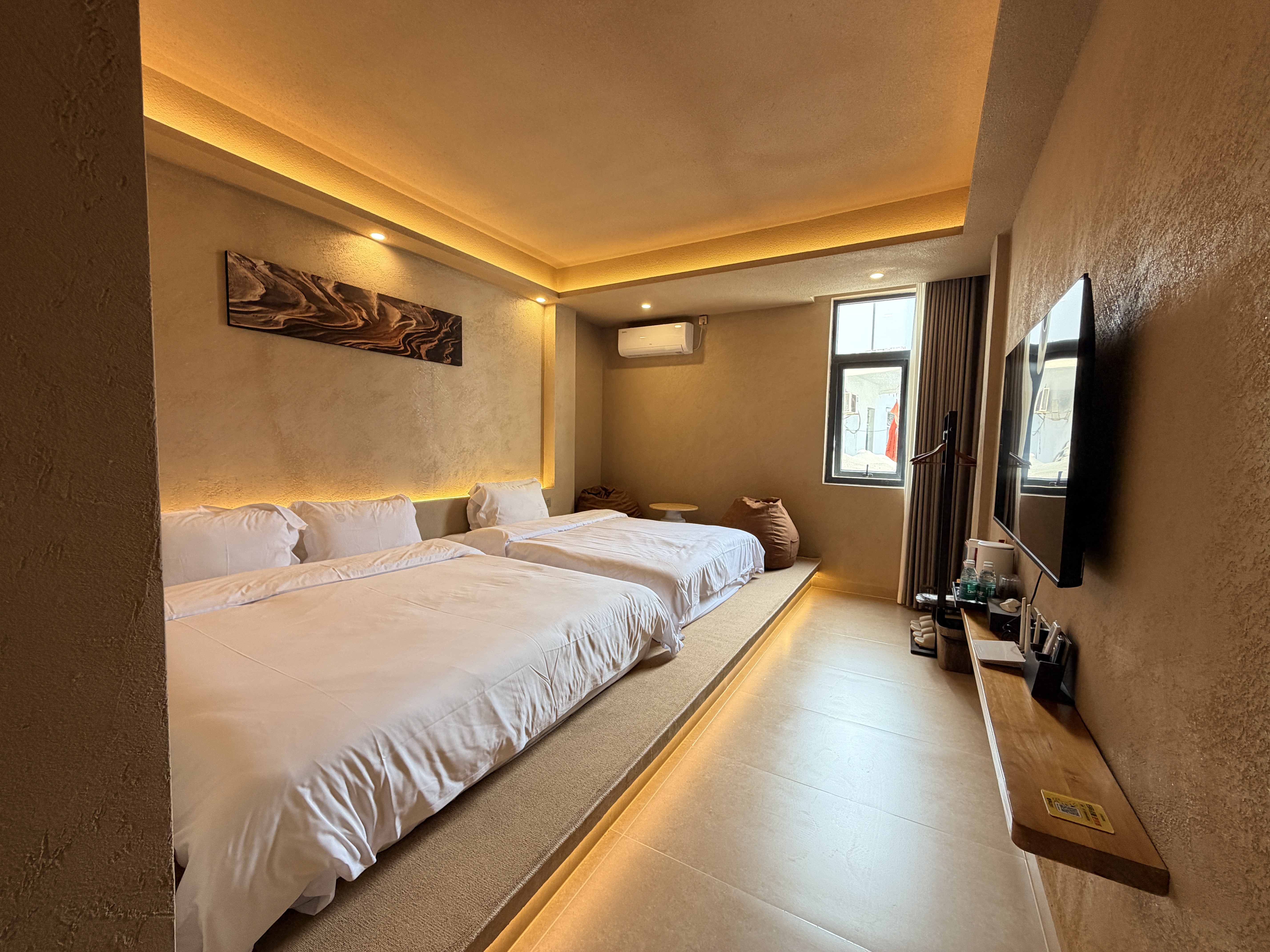 街景 静谧舒适双床房