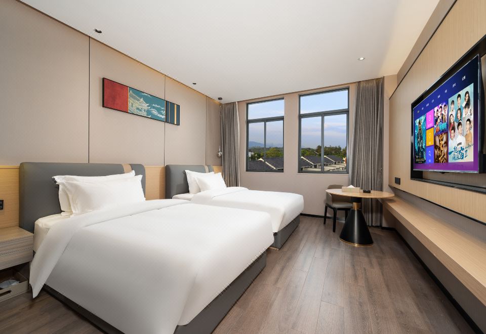 虔景·豪华智能双床房【遮光窗帘+智能语音小度+舒心】