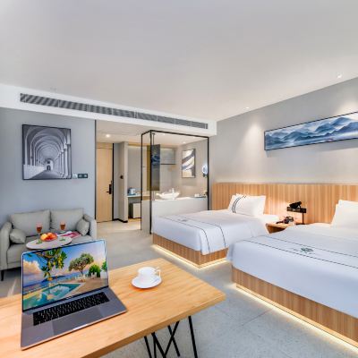 鯨趣雙床房（智能客控+空氣凈化器+智能馬桶） 易趣輕奢飯店（中山三鄉鎮店）優惠