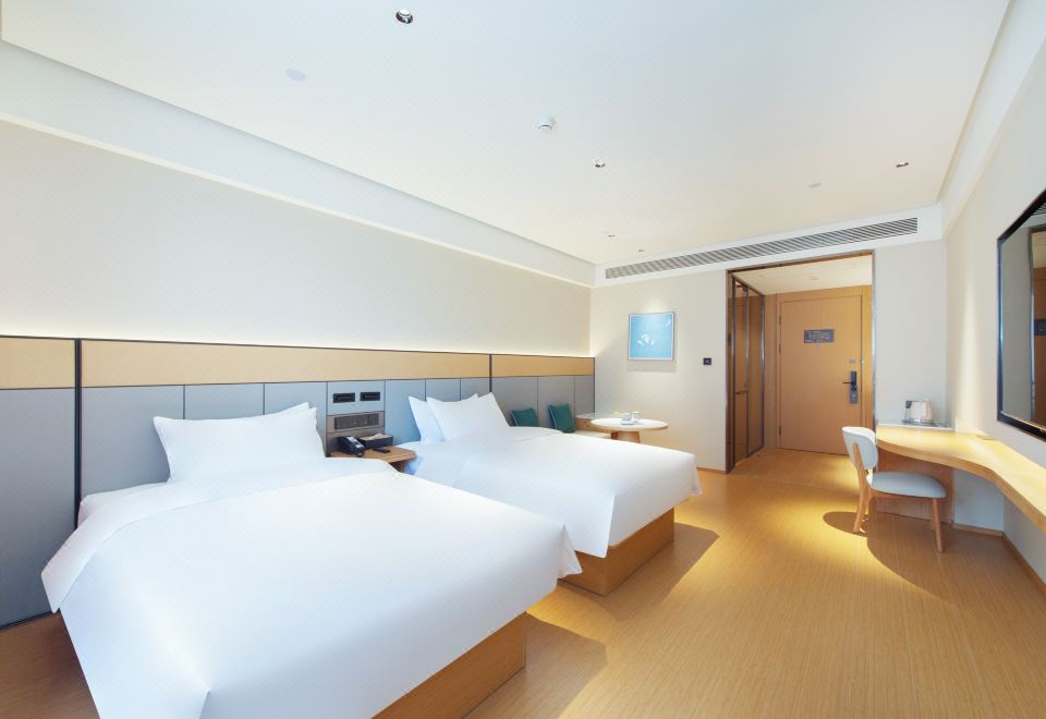 高級雙床房【木香茶韻 ·禪意空間 ·零壓好眠】