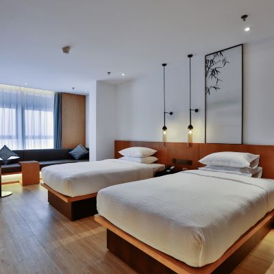 體驗雙床房（高空城市景觀＋落地窗＋護脊床墊） 樂福全套間飯店（蘇州金雞湖博覽中心店）優惠