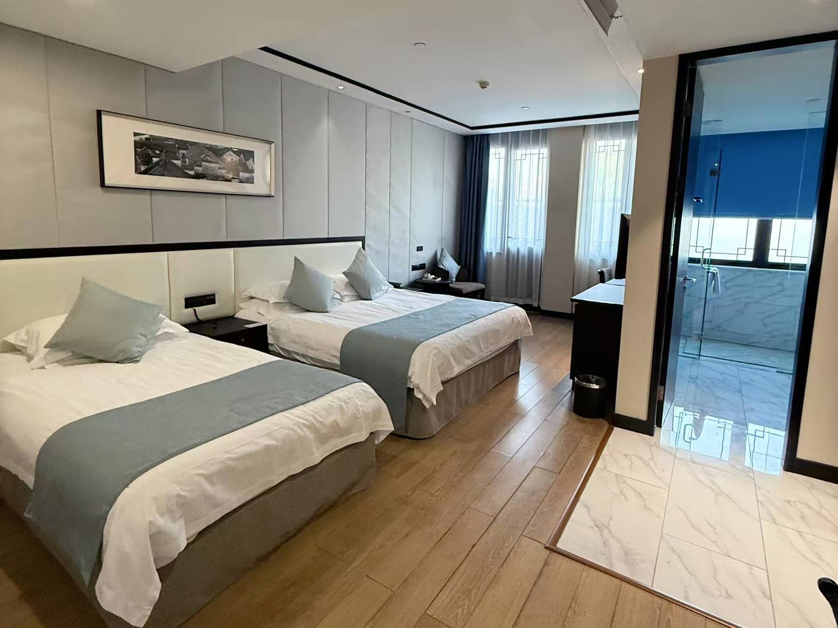 碧波.枕河露台双床房-阳台闲适休憩