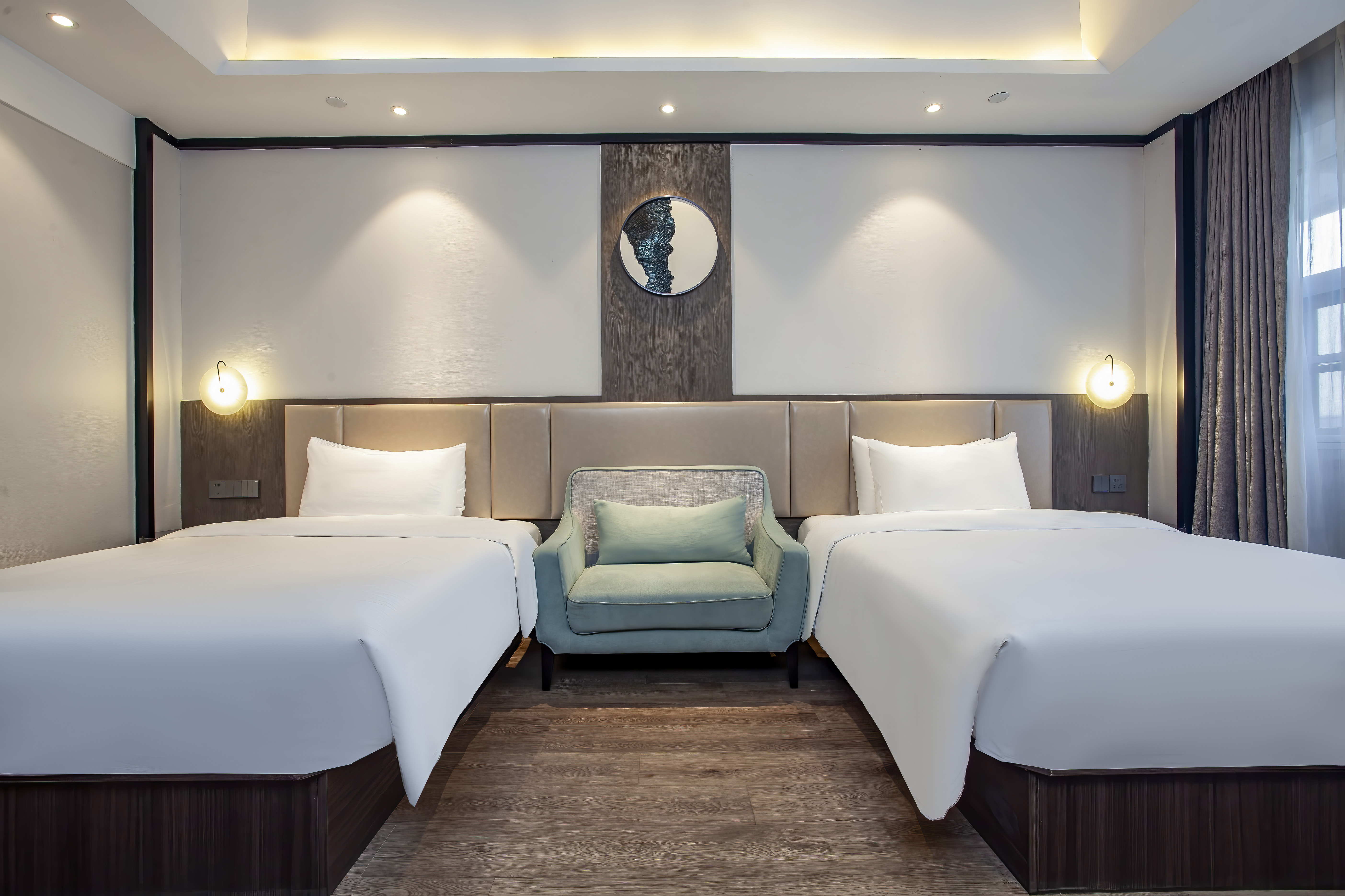 豪华双床房 （荞麦护颈枕+市景飘窗）