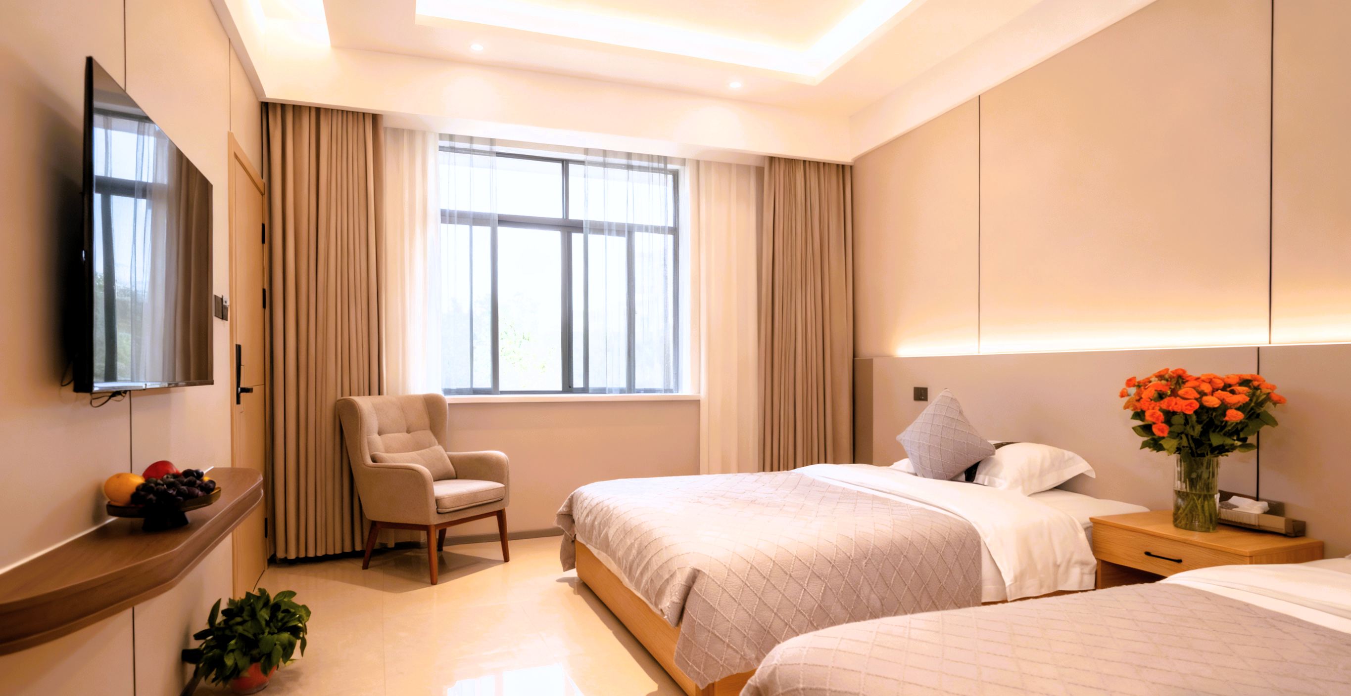 望岳·莲境观景双床房【零压床垫+智能客控+80寸电视】