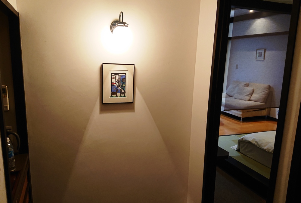 带有露天浴池的日式双人房