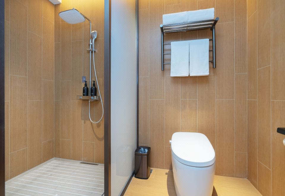 高级大床房（鸟瞰市容，湖景观楼）