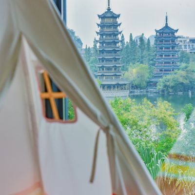 全湖景親子房 | 超大户外露台+俯瞰雙塔夜景+親子浴缸 灕江泊隱酒店（桂林兩江四湖象山景區店）優惠