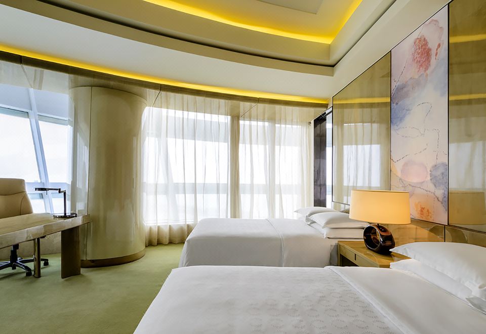 暖汤温泉·广角超大豪华双床房（180°观景视角）