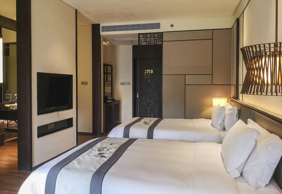 豪华温泉双床房-私密空间-私汤泡池