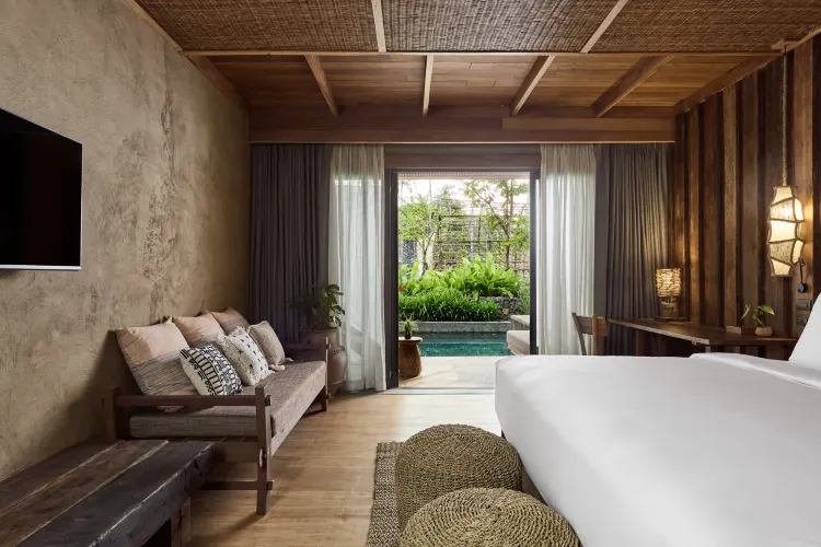 ห้องพรีเ​​มียมวิวสวนหย่อม พร้อมทางเข้าสระว่ายน้ำ
