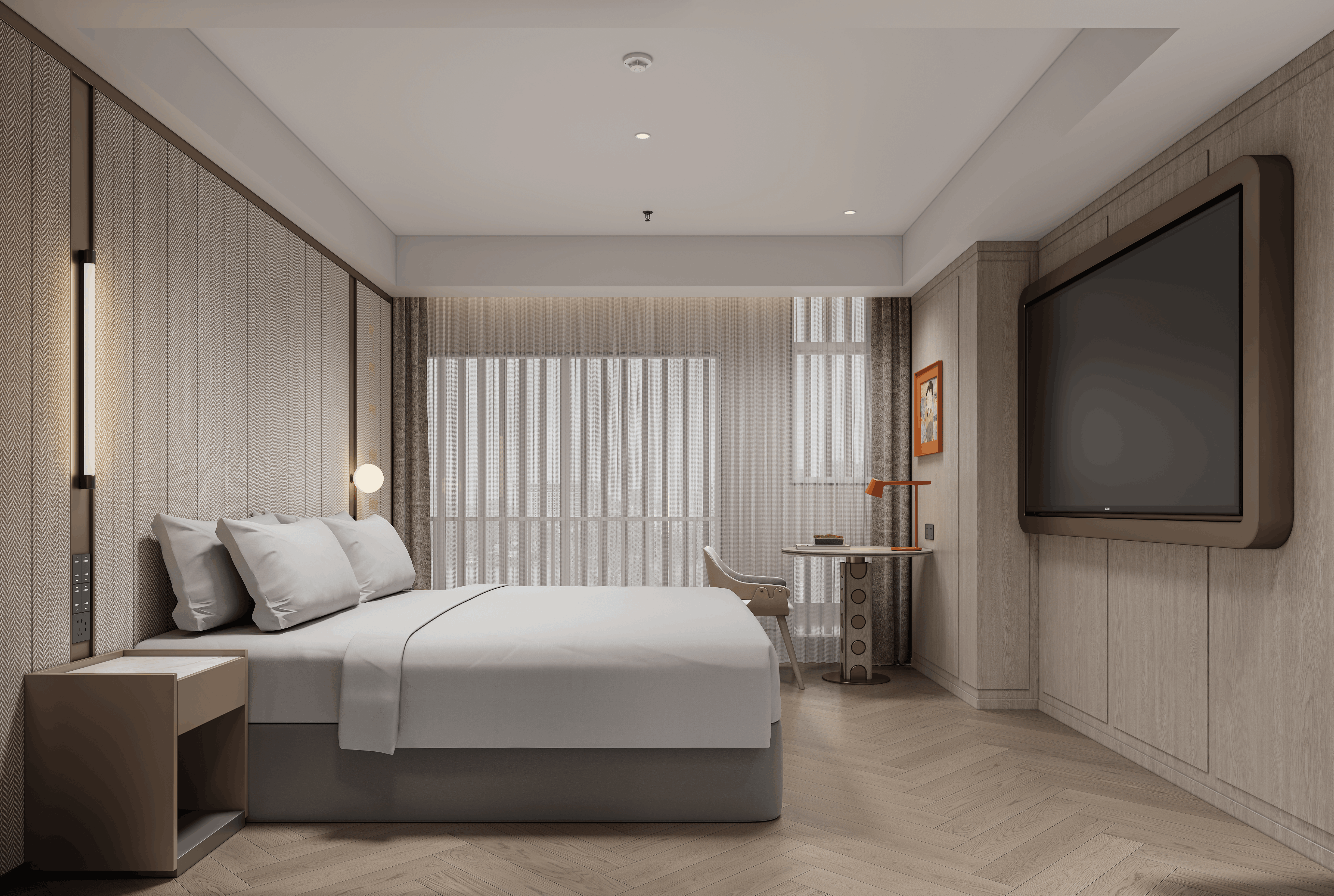 福禧大床房+75寸液晶可投屏电视+智能客控