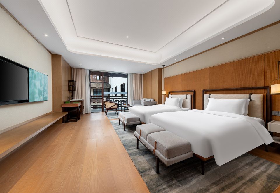 茶溪阳台双床-一入山水间，顿觉天地宽