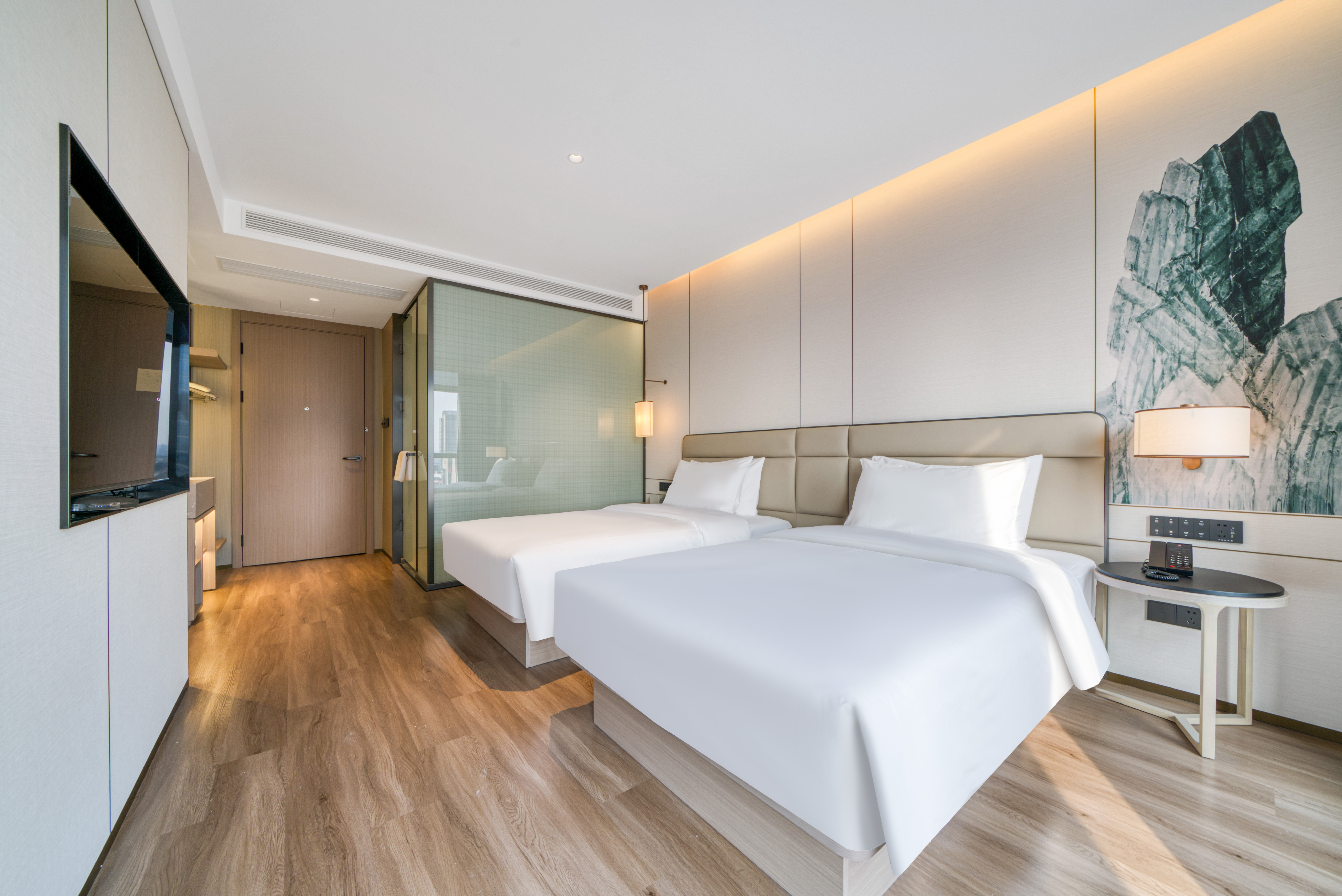 曼享行政双床房-智能客控+全景落地窗