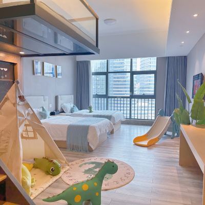 LOFT恐龍主題親子家庭套房（帳篷+孩童滑梯） 素可泰民宿（拱北口岸中安廣場店）優惠