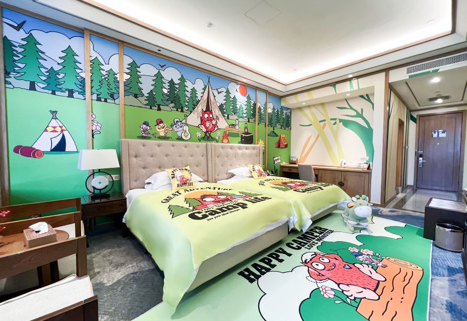 Baihualin Hot Spring Valley HotelLittle Monster Ameng Family Room With Two Double Beds