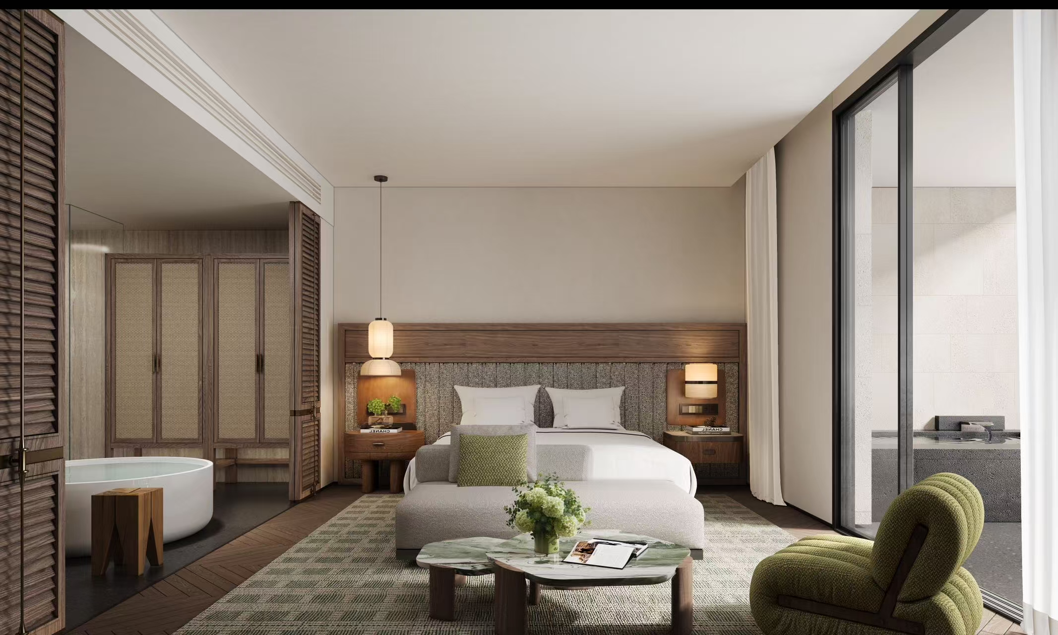 高级房 1张超大床 庭院