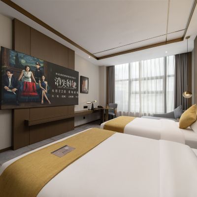 商務雙床房（環繞城景+乾濕分離） 鉑頓國際公寓（珠海拱北口岸富華里店）優惠