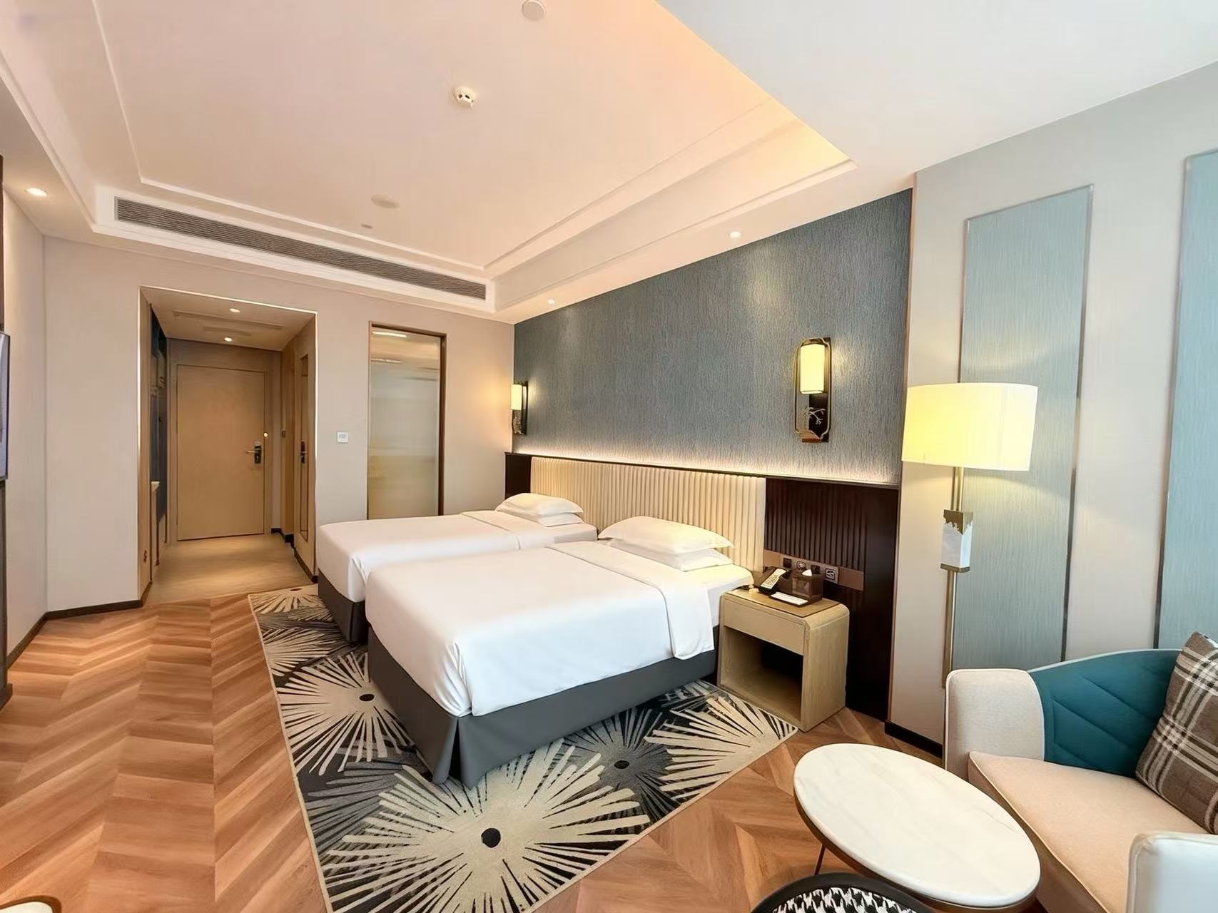 风雅城景双床房（智能马桶-冰箱-裸棉寝具-城市景观）