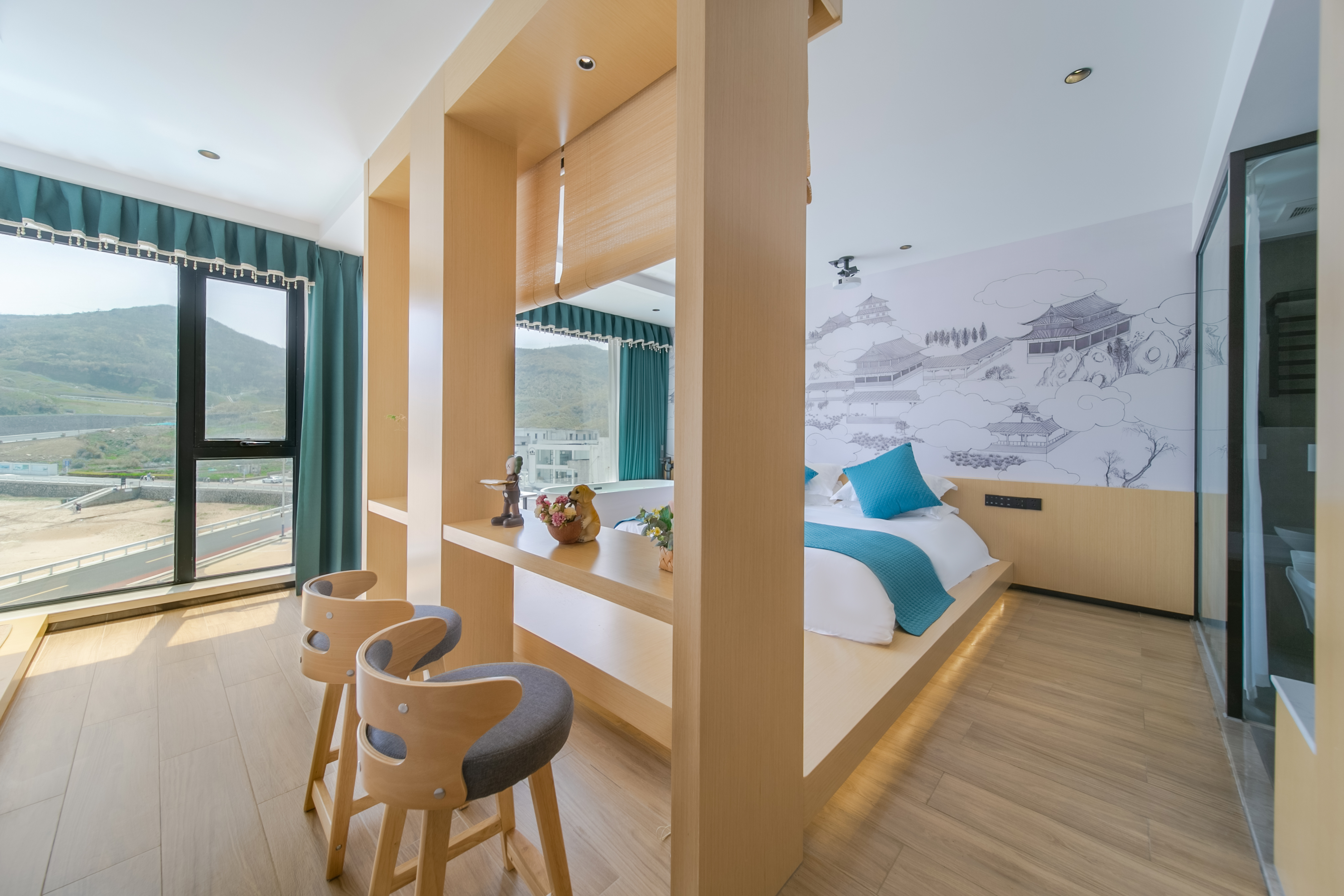 Shengsi qing yu jing house香橙鱼·海景投影浴缸套房