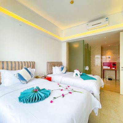 逸享雙床套房（1室1廳+超大空間+獨立觀景陽台） 三亞子悦康年酒店優惠