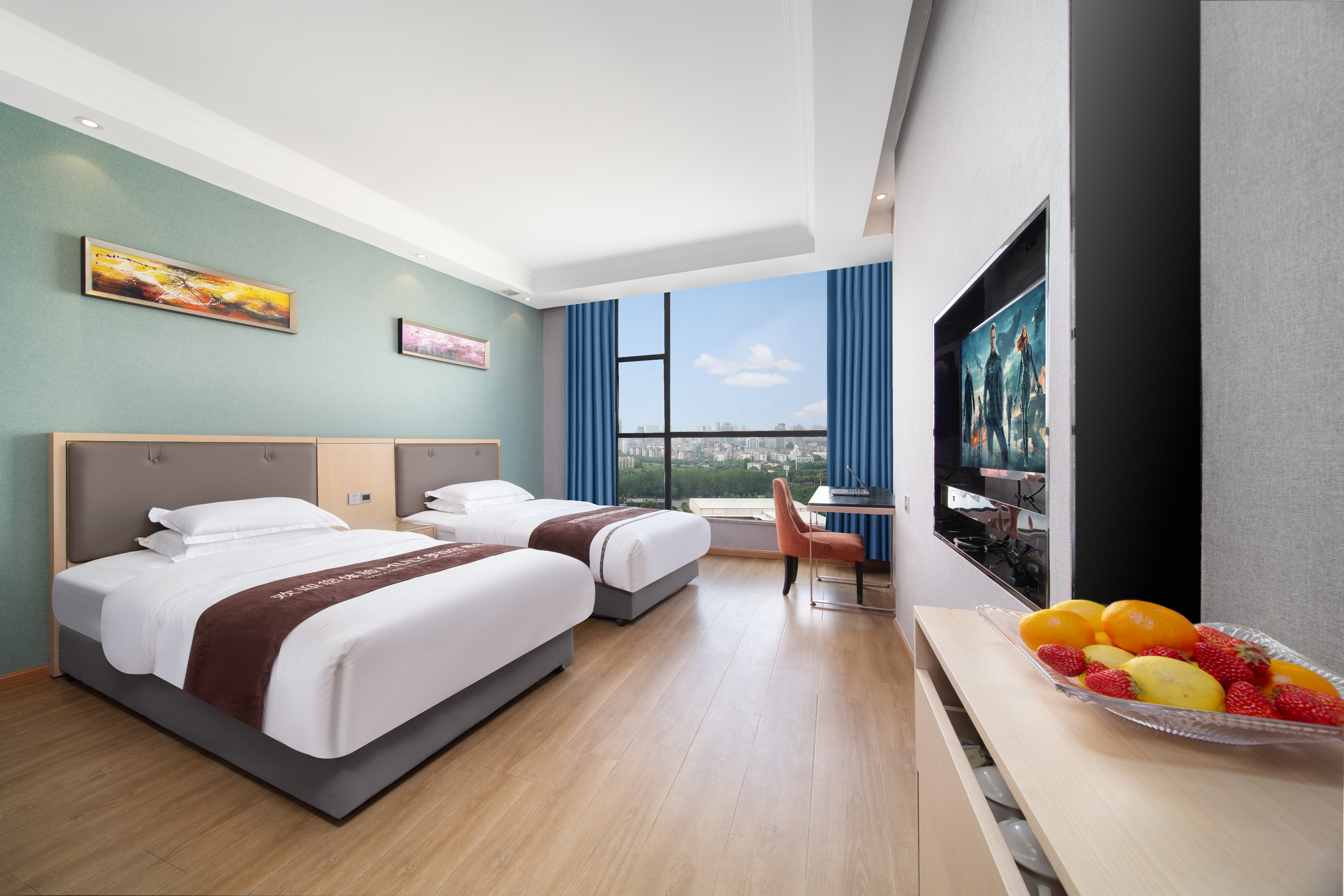 住進心裏|零壓雙床房-夢百合品牌床墊+落地景觀