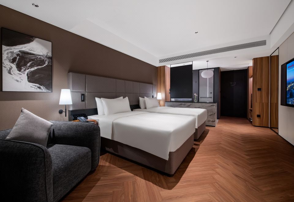 城際高級房-雙床（絲漣床墊+智能馬桶+65寸投屏電視）