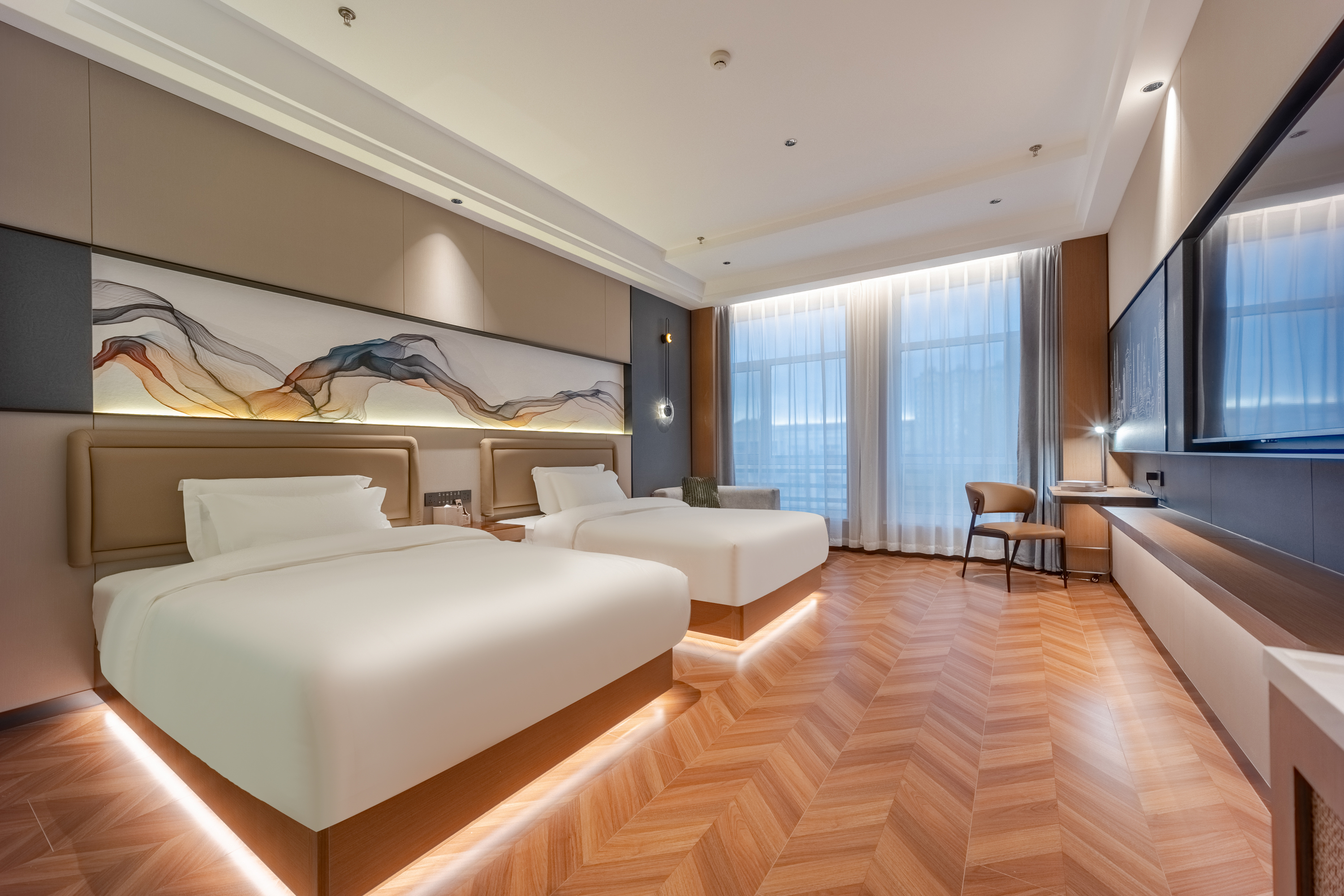 悦享雙床房（全屋智能客控•助眠床墊•65寸投屏電視）