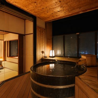 【展望温泉露天風呂】 季のはな 和モダン 和室 滝の湯 クーポン