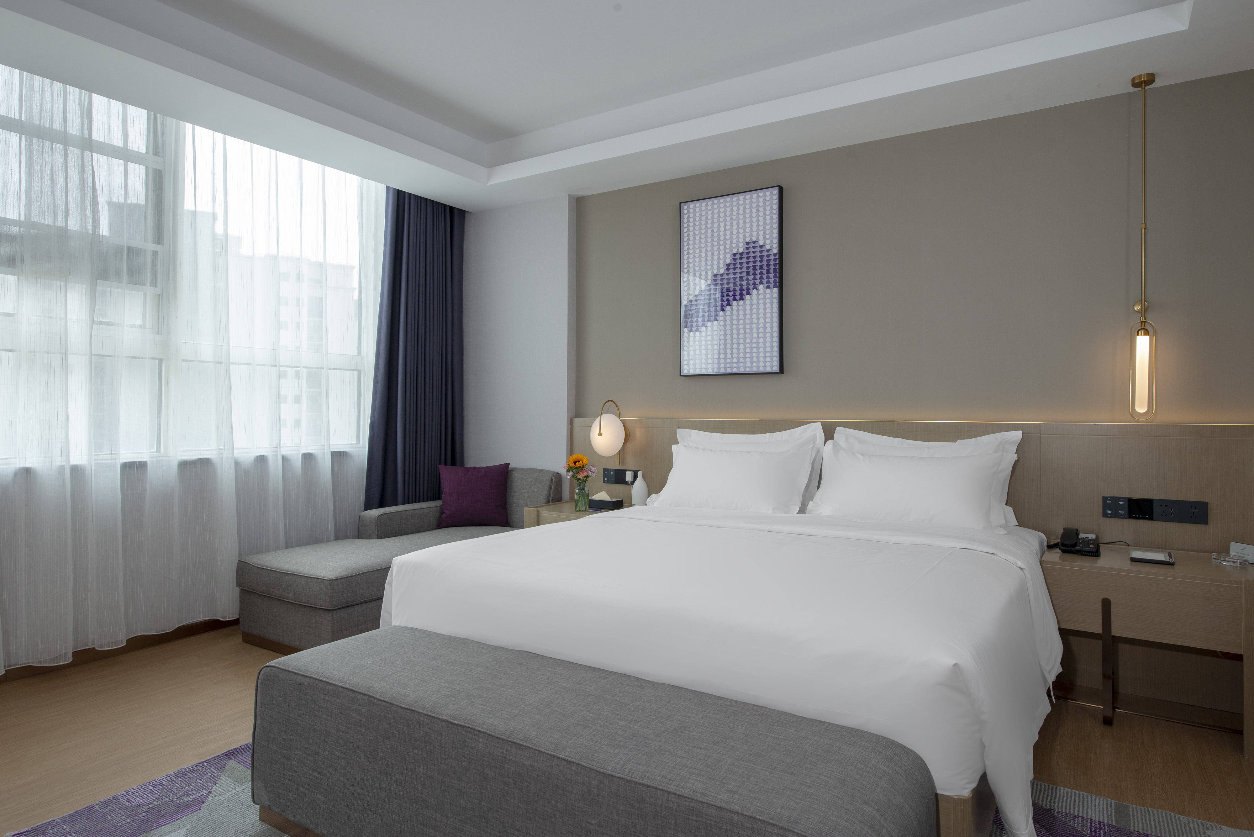 Lavande Hotel (Tianjin Zhongxin Ecological City Jijing Tiandi Branch)影音大床房（慕思品牌床垫+电视投屏+城市街景）