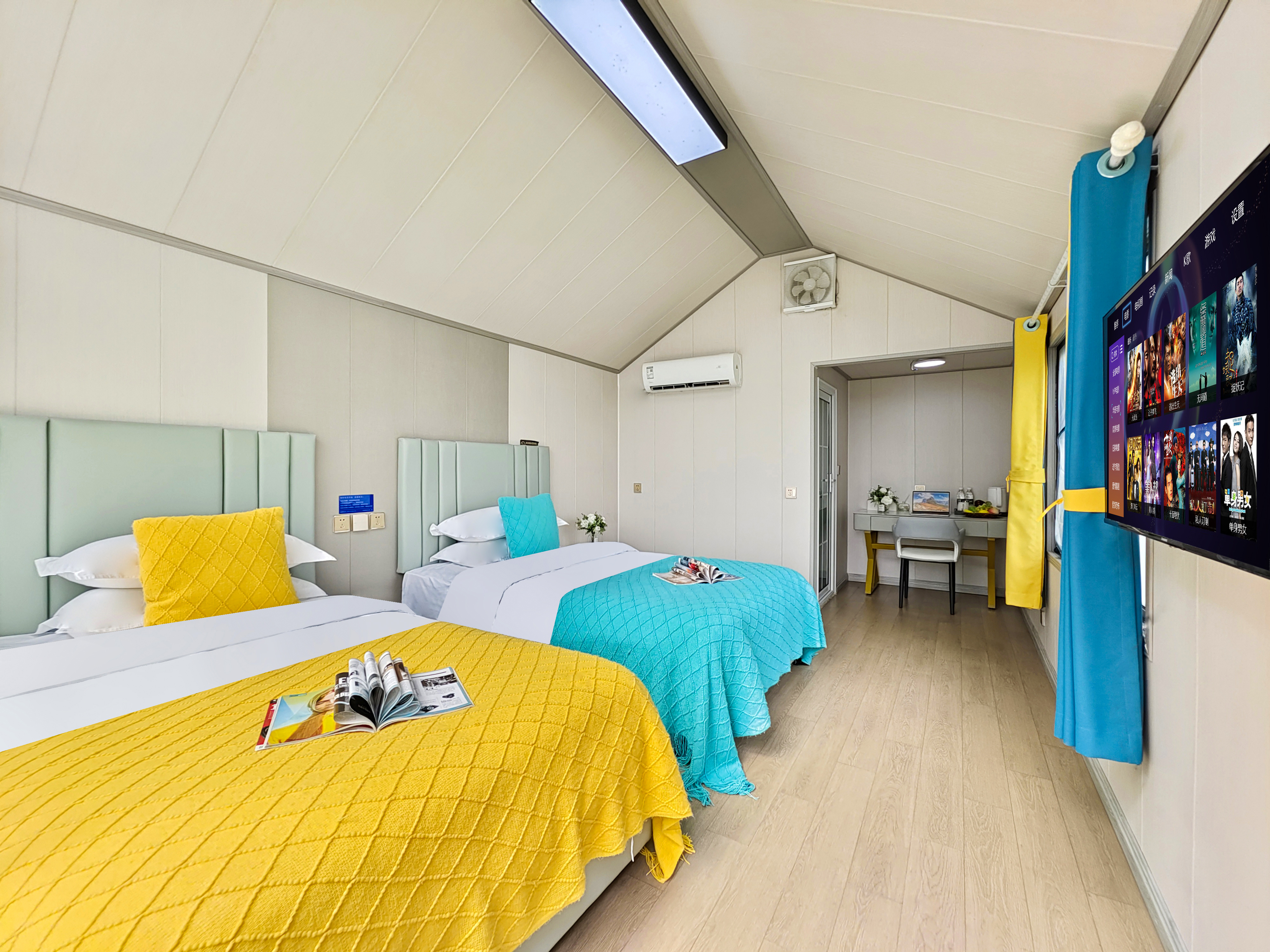 雅蝶·花园特价双床房（空调-网红打卡-山野景观--棋牌娱乐）