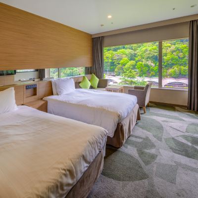 ツインルーム 禁煙 レインボープラザ川側 湯本富士屋ホテル クーポン