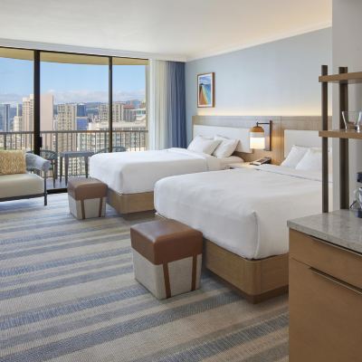 Rainbow Ocean View 2 Queen Beds Mobility Accessible Tub Hilton Hawaiian Village Waikiki Beach Resort Promo Code