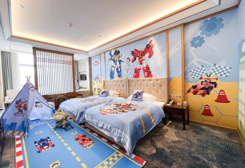 Baihualin Hot Spring Valley HotelKa Bao Racer Theme Family Room With Two Double Beds