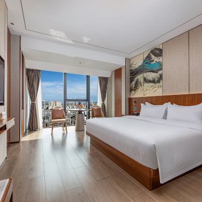 雅緻大床房（全景落地窗+俯暾瓊台夜景+智能投屏） 荷泰酒店（海口紅城湖店）優惠