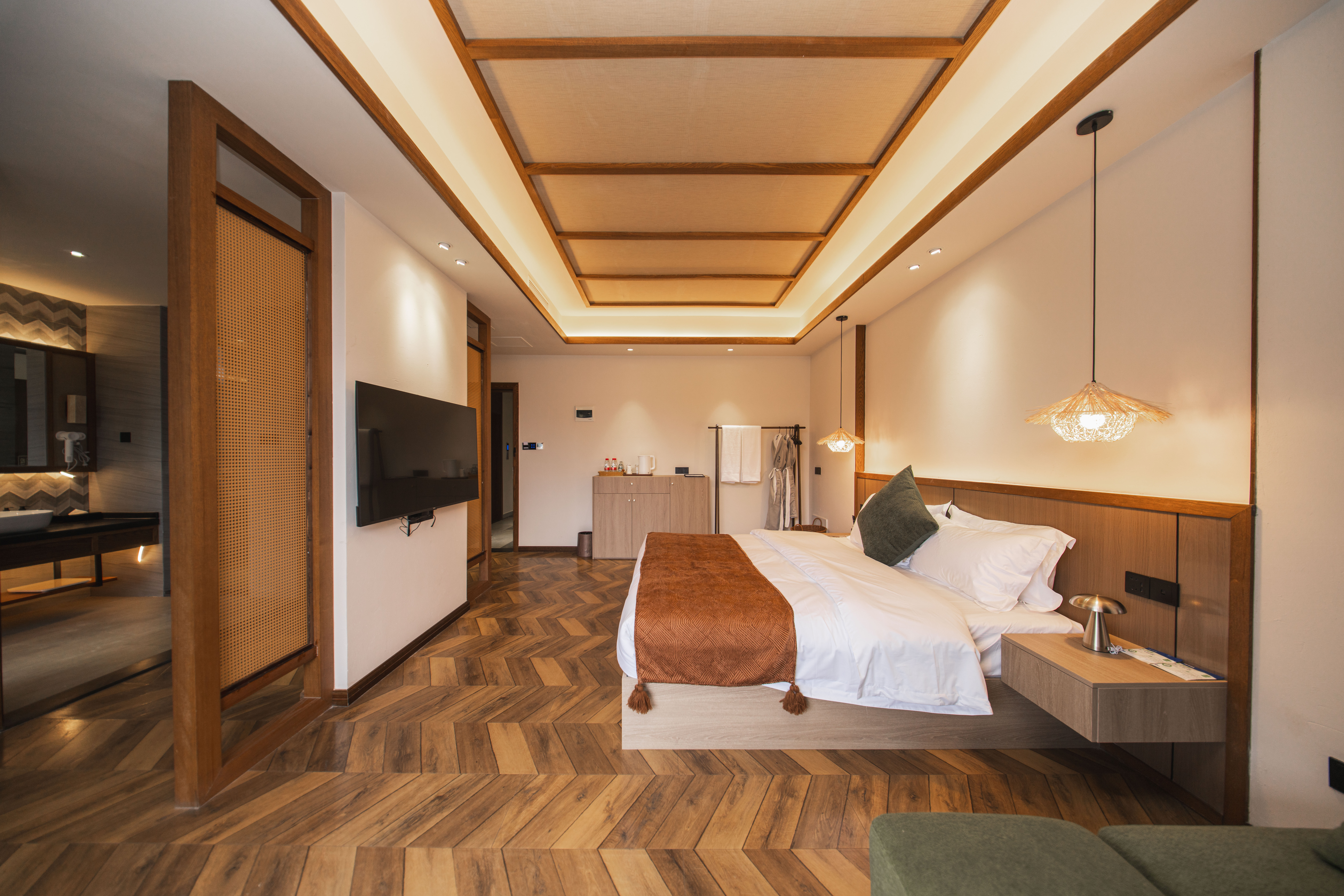 棲庭·攬景私湯大床房「陽臺私湯+無限放水+獨立音響」