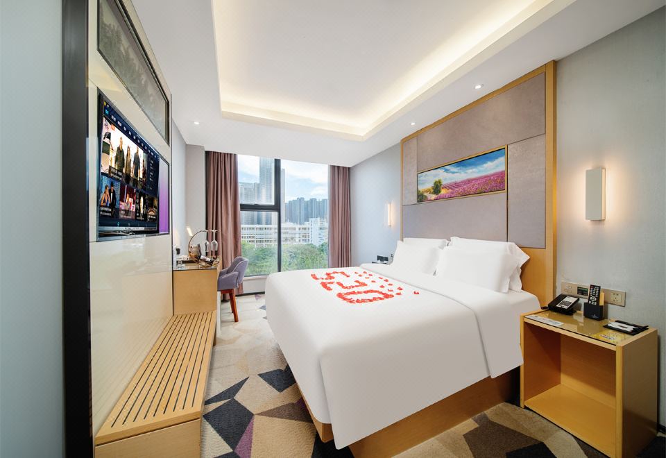 浪漫浴缸大床房「落地大窗慕思床垫·热敷眼罩馥郁红酒」