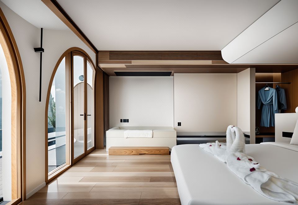 原来是你|私汤温泉大床房+智能+阳台+地暖+哈士奇冰吧